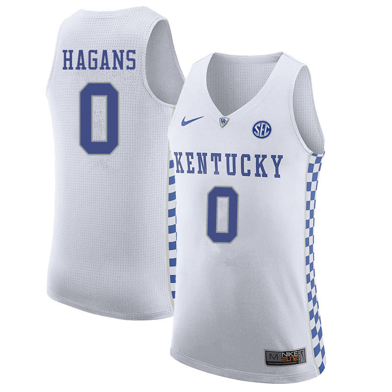 Men #0 Ashton Hagans Kentucky Wildcats College Basketball Jerseys Sale-White